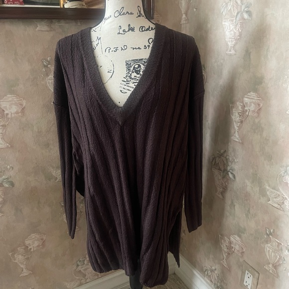 FREE PEOPLE LUCA LONG SLEEVE SWEATER BROWN MEDIUM - Picture 6 of 6